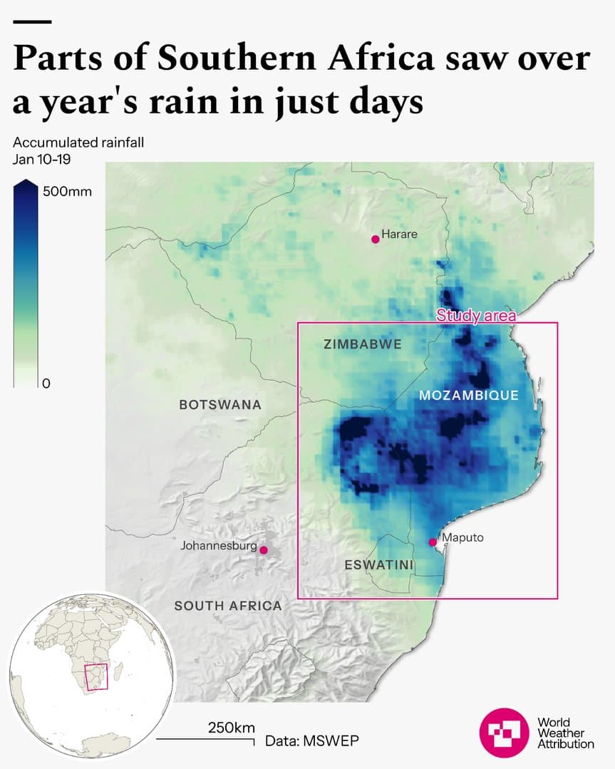 Mudanças climáticas e La Niña intensificam inundações devastadoras na África Austral
